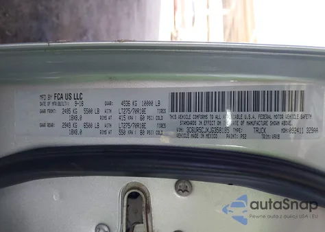 2018 Ram 2500 Tradesman 4X4 6'4 Box из США, поврежденный, VIN 3C6UR5CJXJG358185